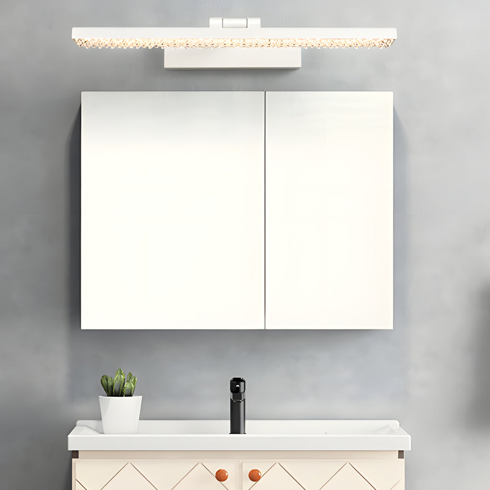 160° Adjustable LED Bathroom Vanity Fixture with Crystal-Inspired Acrylic Shade, Dimmable, Bathroom Vanity Light, 15.7"
