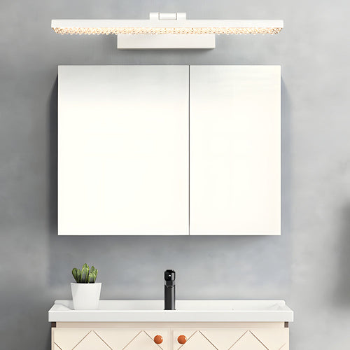 160° Adjustable LED Bathroom Vanity Fixture with Crystal-Inspired Acrylic Shade, Dimmable, Bathroom Vanity Light, 15.7"