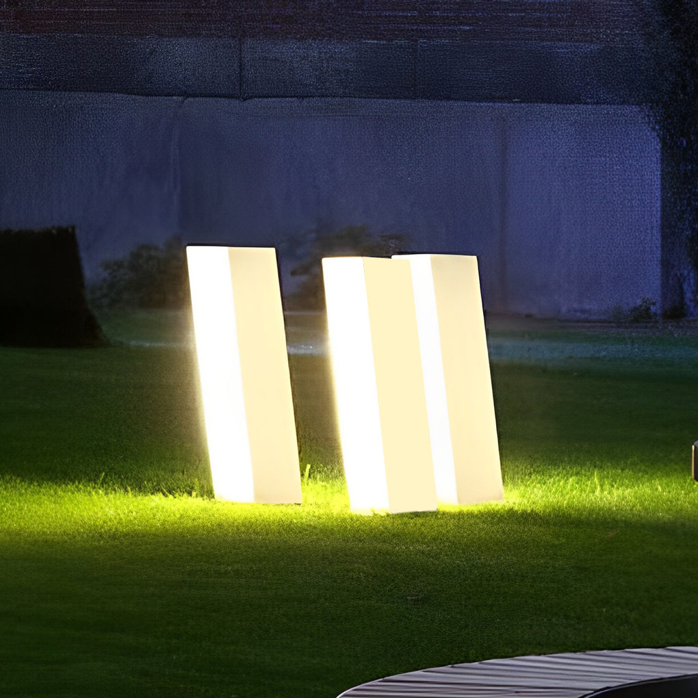 Inclined Creative Waterproof LED Contemporary Exterior Lawn Lamp Pathway Lights, Outdoor Wall Light, Stainless Steel, 9.1"