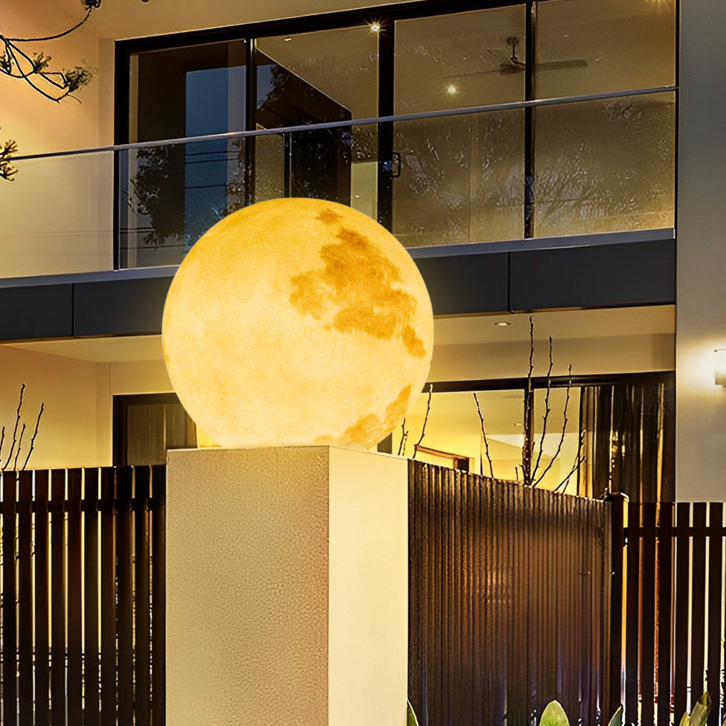 Moon-Shaped Exterior Pier-Mount Pillar Accent Post Light, Outdoor Wall Light, detail 6