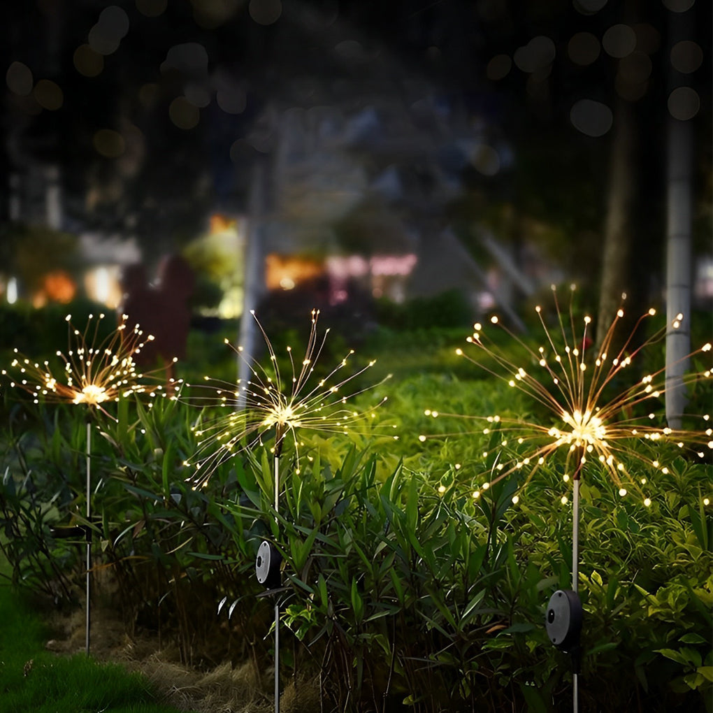 Metal 2PCS Waterproof 8 Lighting Modes 200 Lights LED Solar Starburst Lights, Outdoor Wall Light, detail 3