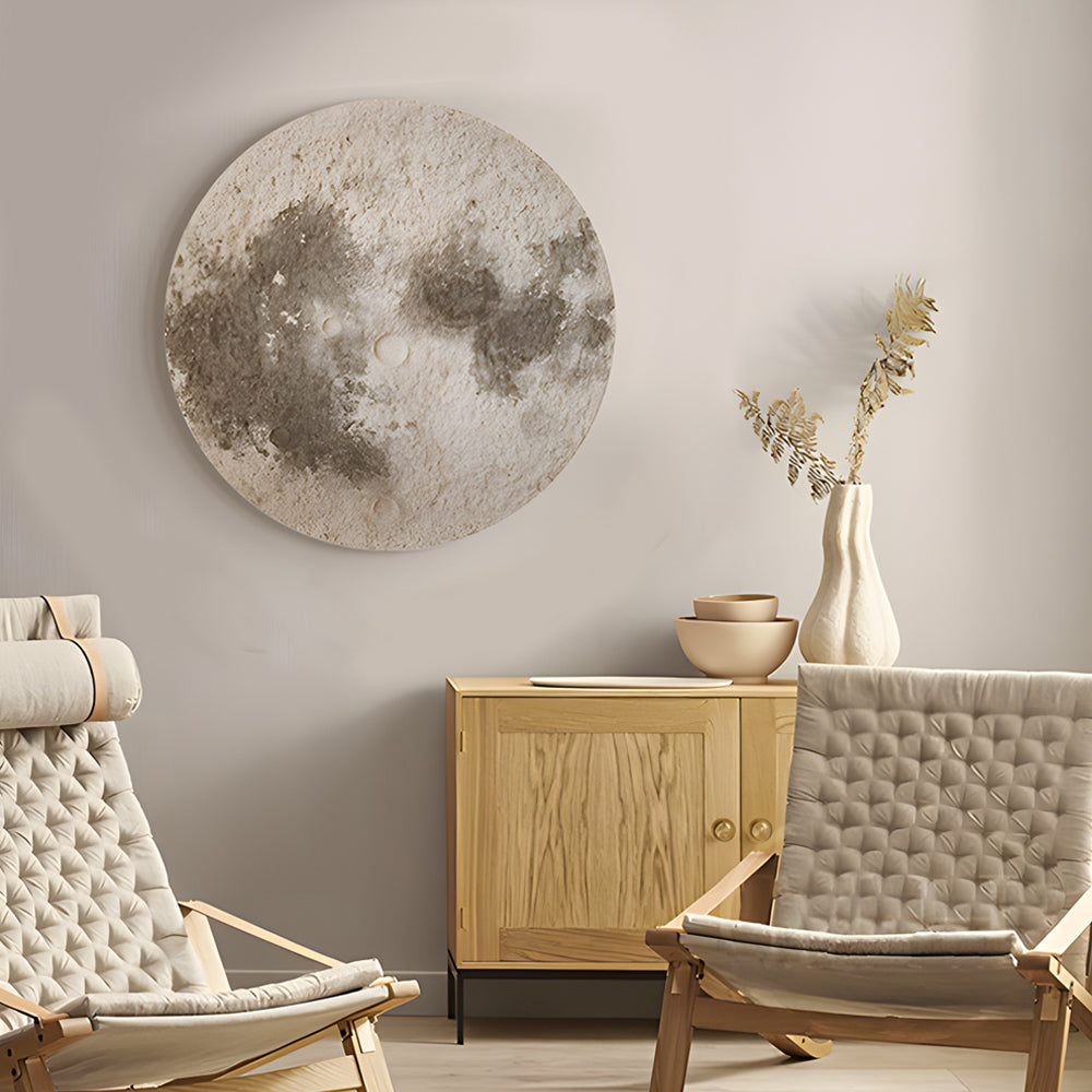 Circular Moon 3D Sandstone Painting USB Voice Control Decorative Painting, Bedroom Wall Sconce, detail 4