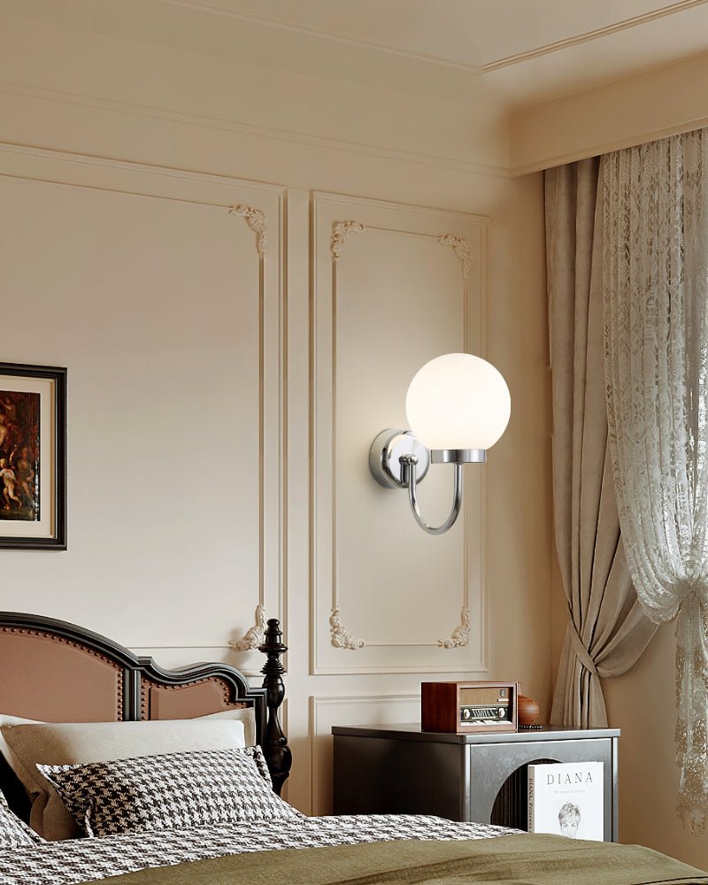 Clara Chrome Wall Light, Hardwired Wall Sconce, detail 14