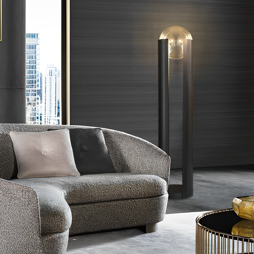 Dia 9.8 inch Amber Glass Ball Shade and Black Softwing Lamp, Bedside Table Lamp, detail 2