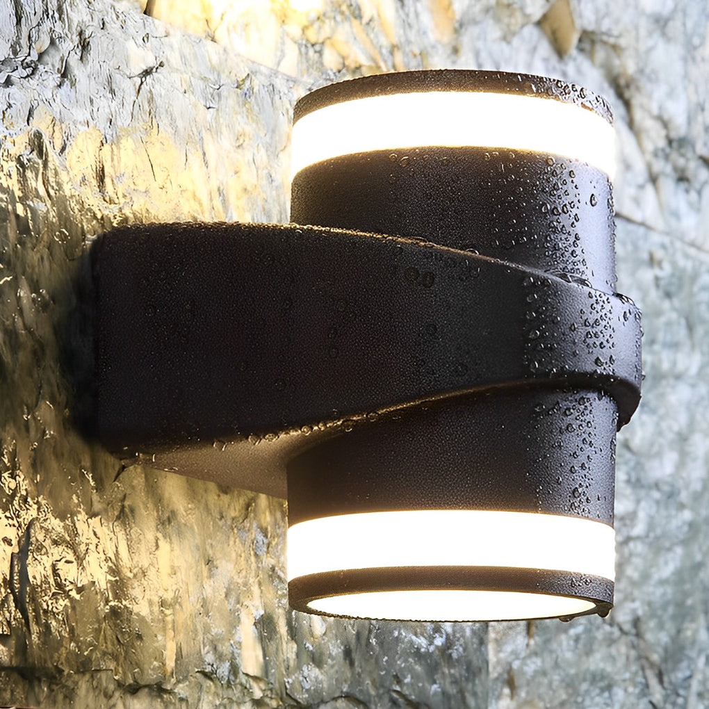 Circular Up and Dawn Light LED Waterproof Black Exterior Wall Washer Lights, Outdoor Wall Light, detail 6
