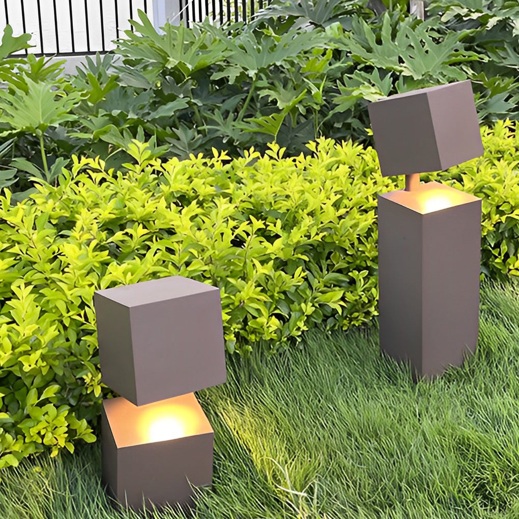 Creative Square Geometric Art Waterproof LED Contemporary Exterior Lawn Light, Outdoor Wall Light, detail 2