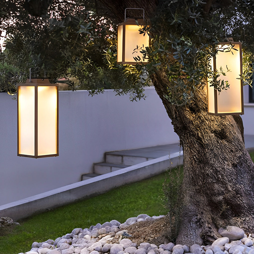 Stainless Steel Square Lantern Portable Rechargeable LED Waterproof Solar Lawn Lights, Outdoor Wall Light, detail 5