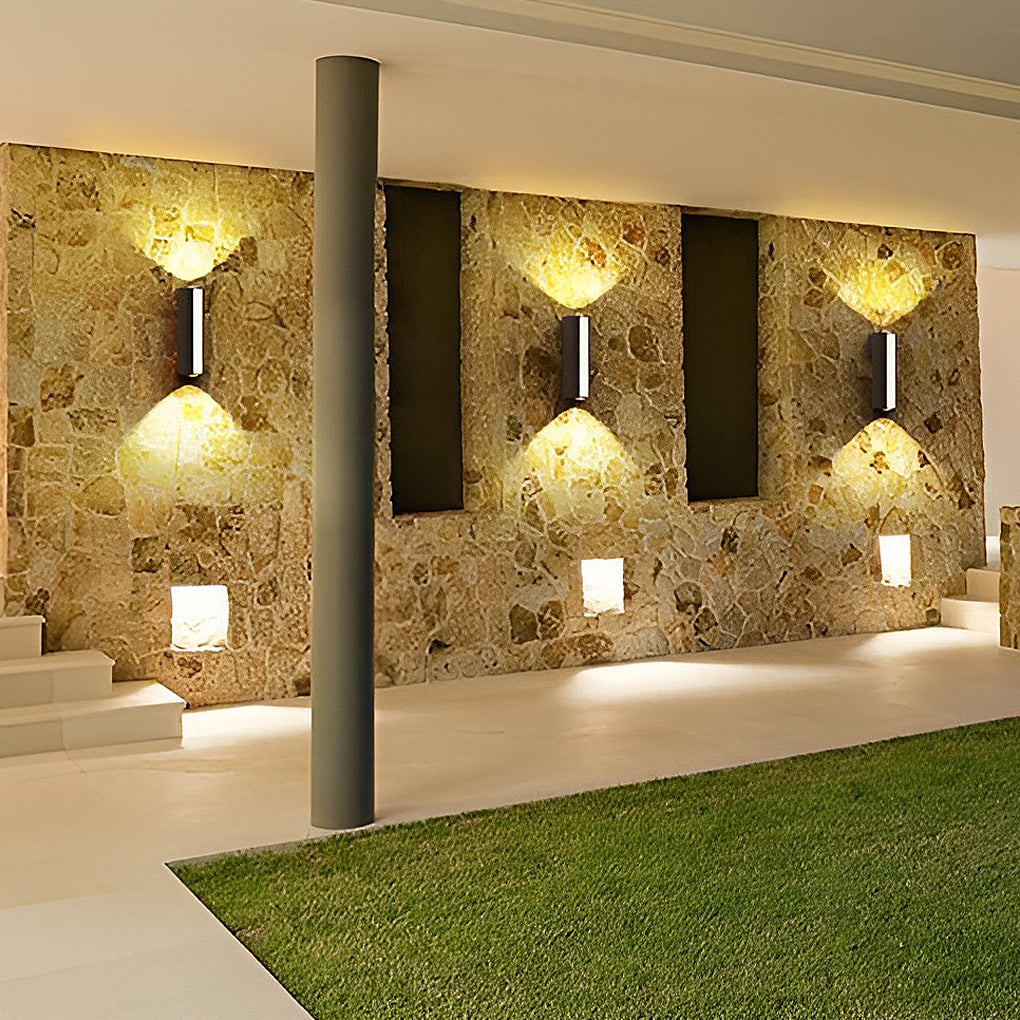 Box Led Up and Down Lights Waterproof Black Contemporary Wall Light, Bedroom Wall Sconce, detail 4