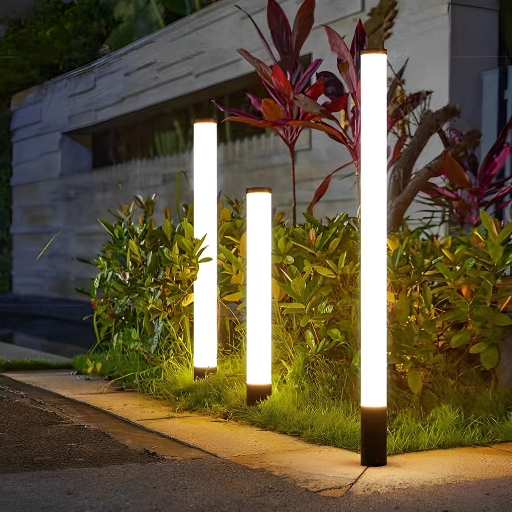 Cylindrical Acrylic Waterproof LED Black Contemporary Exterior Lawn Lights, Outdoor Wall Light, detail 2