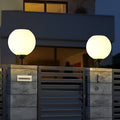 Glass Ball Waterproof Three Step Dimming LED Solar Post Caps Lights Pillar Light, Outdoor Wall Light, Die-cast Aluminum, 11.8" Dia x 15.4" H