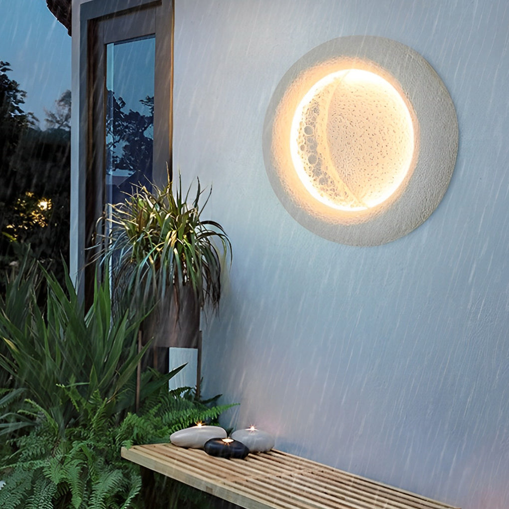 Creative Moon Shaped Waterproof LED 10W Contemporary Wall Light Exterior Decor, Wall Sconce, detail 3