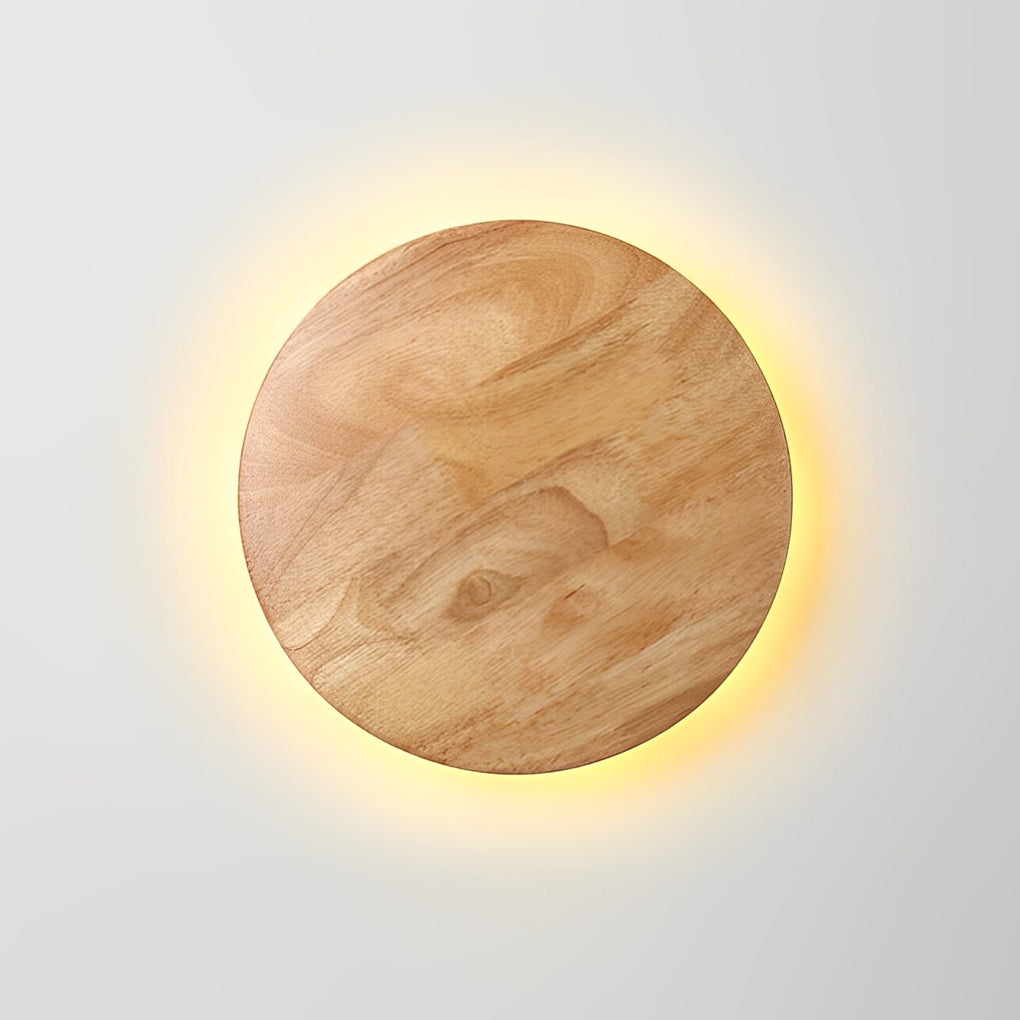 Circular Oval Creative LED Wood Nordic Bedside Wall Light, Bathroom Wall Sconce, detail 6