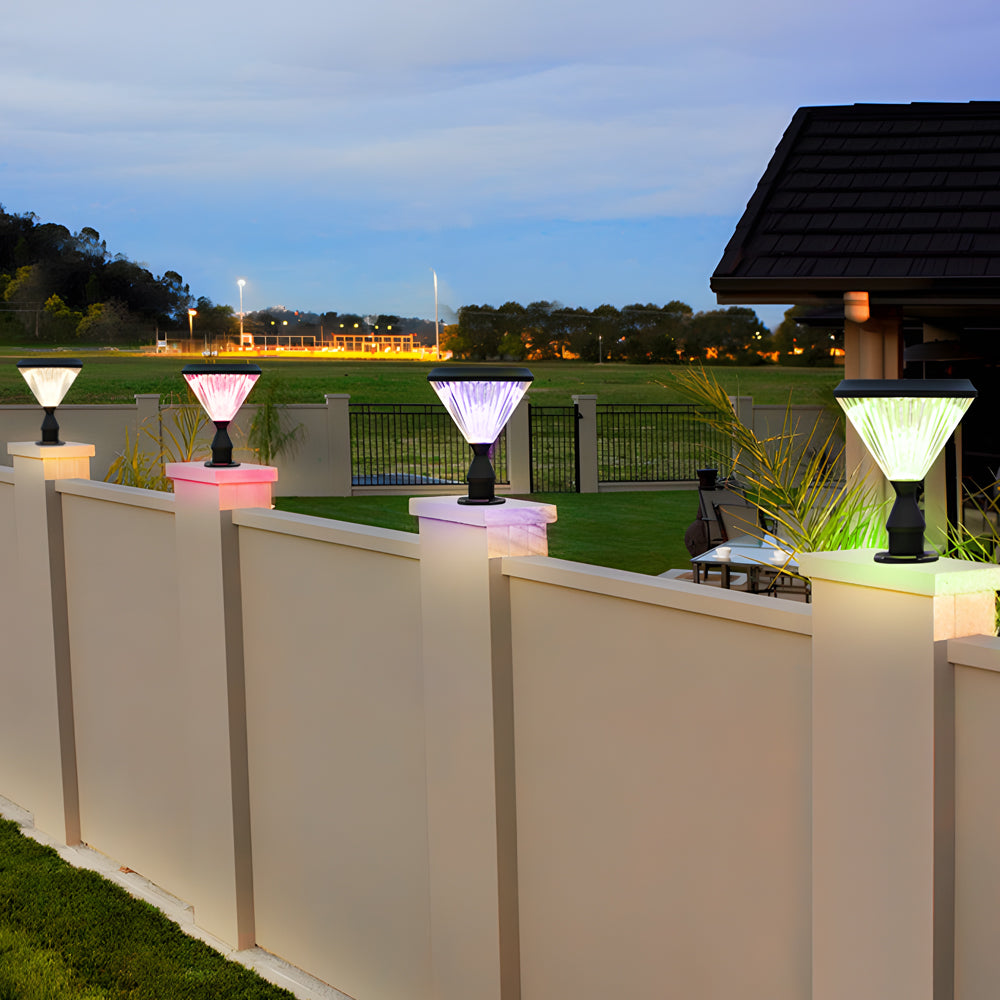 Modern 9-In H Waterproof Black Post Solar LED Pier Mount Light, Outdoor Wall Light, detail 4