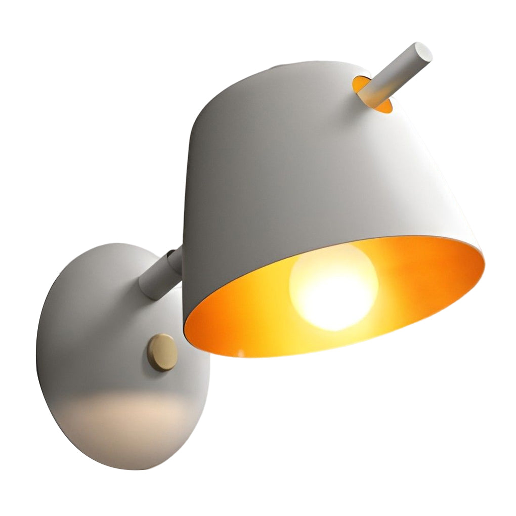Hat-style Matte Metal Nordic Mounted Contemporary Wall Light, Bedroom Wall Sconce, detail 15