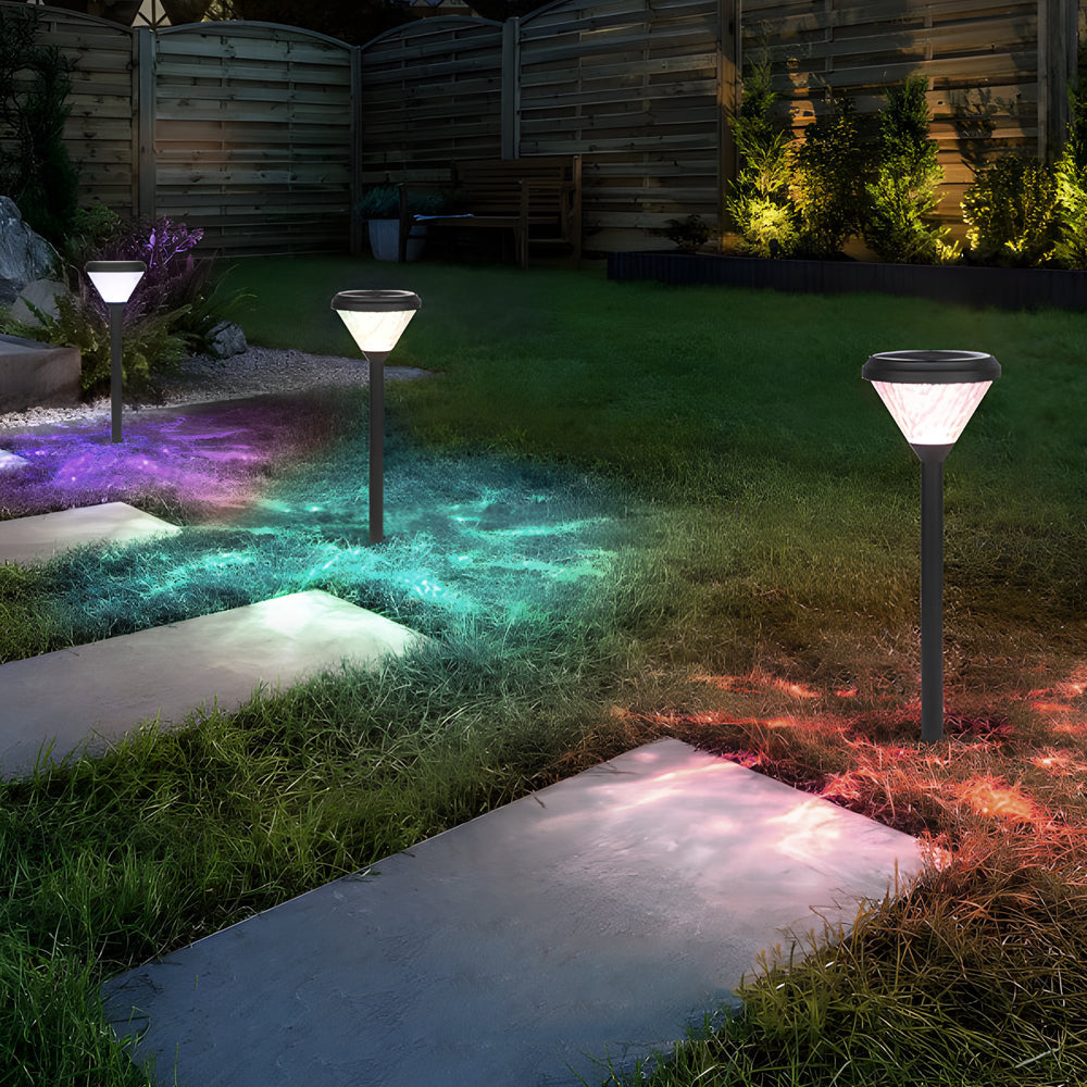 Crystal Black 27.6-Inch H Solar LED Path Lights with Stake, Outdoor Wall Light, detail 3