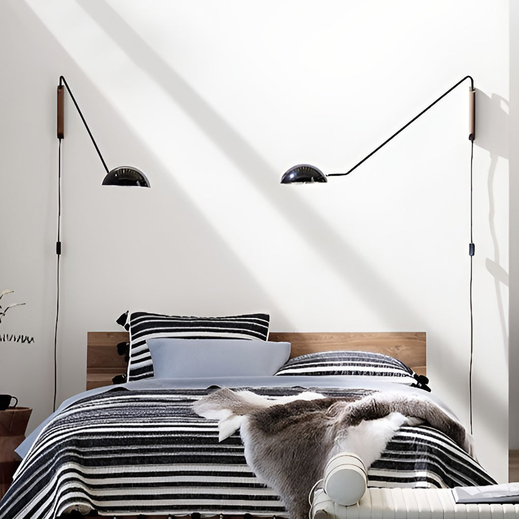 Adjustable Creative E27 Nordic Pivot Arm Wall Light, Bedroom Wall Sconce, detail 2