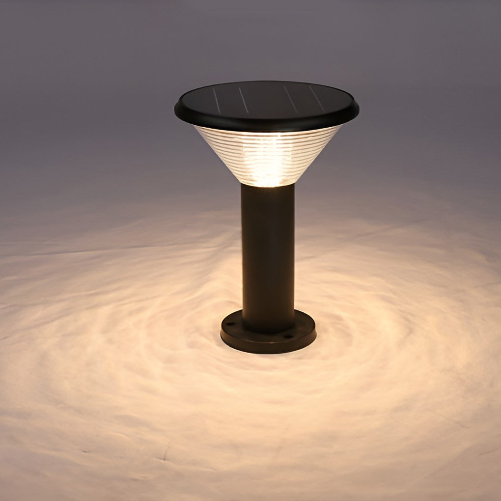 Circular Light Control Induction Black Contemporary Exterior Solar Pathway Lights, Outdoor Wall Light, detail 8
