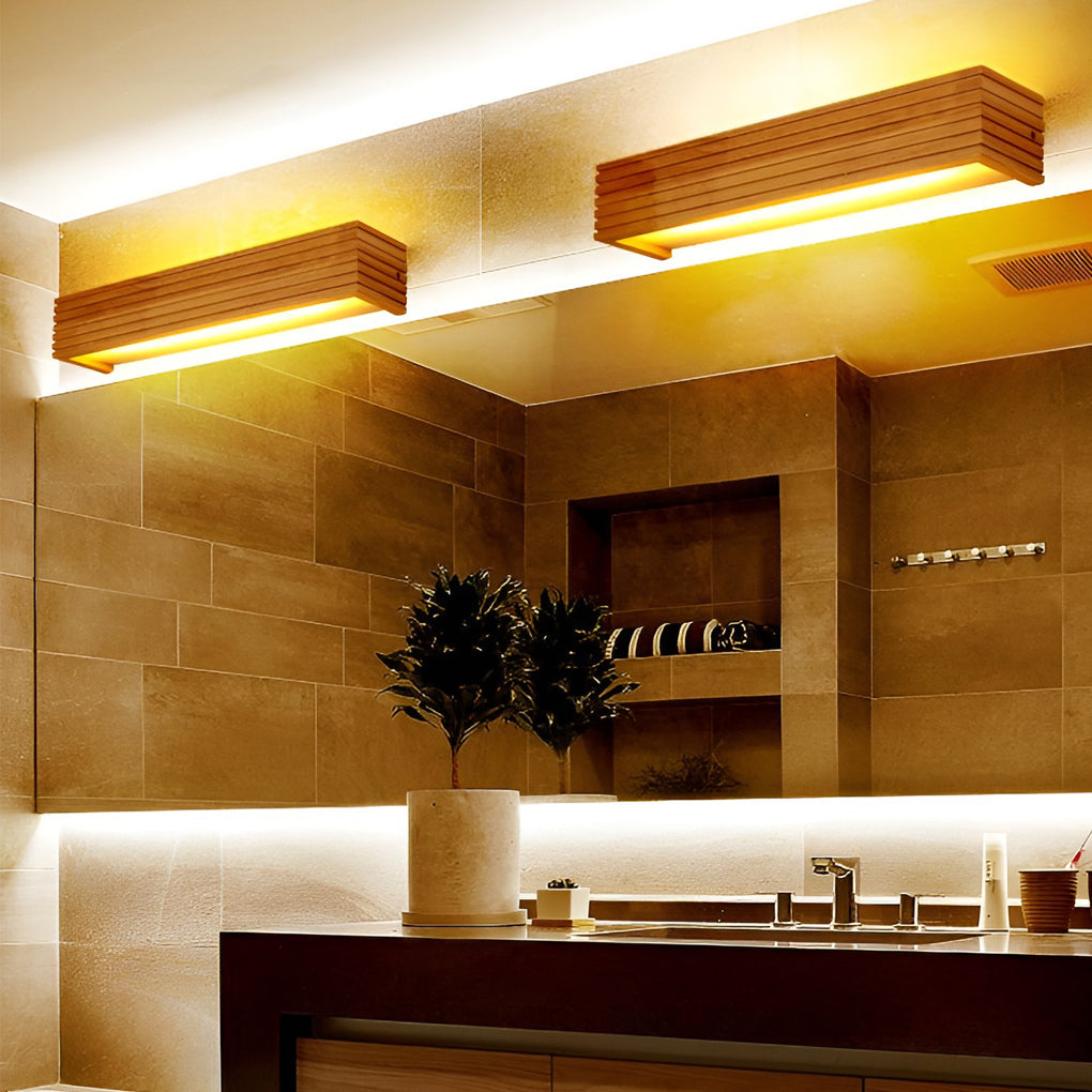 Wood Box Waterproof LED Nordic Wall Light Lighting Mirror Light, Bathroom Vanity Light, detail 5