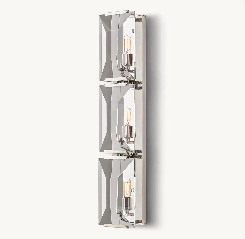 Harlow Crystal Triple Wall Light, Bedroom Wall Sconce, detail 15