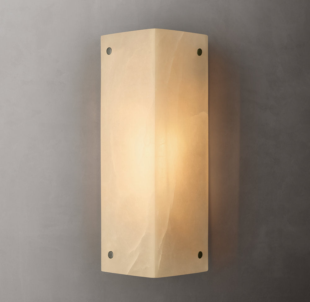 Reynard Alabaster Wall Light, Bathroom Wall Sconce, detail 7