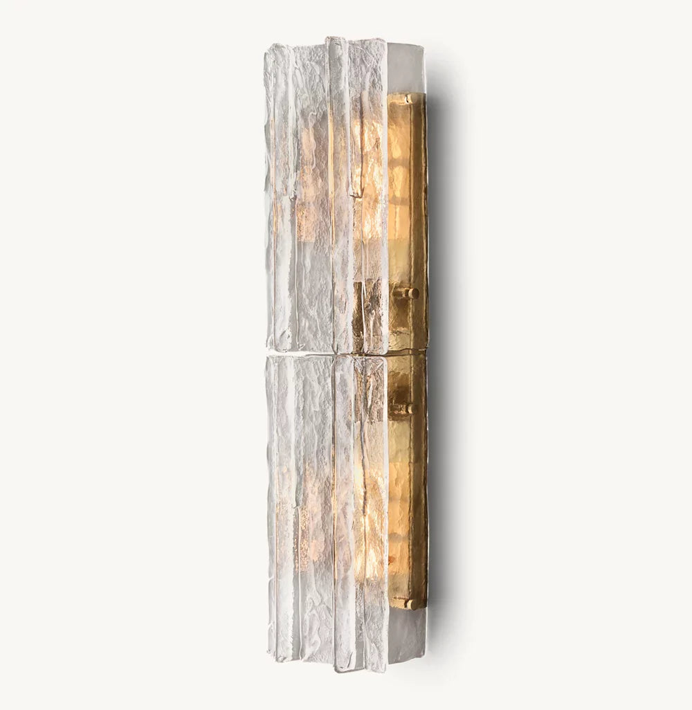 Lattice Clear Glass Wall Light 30", Bathroom Wall Sconce, detail 5