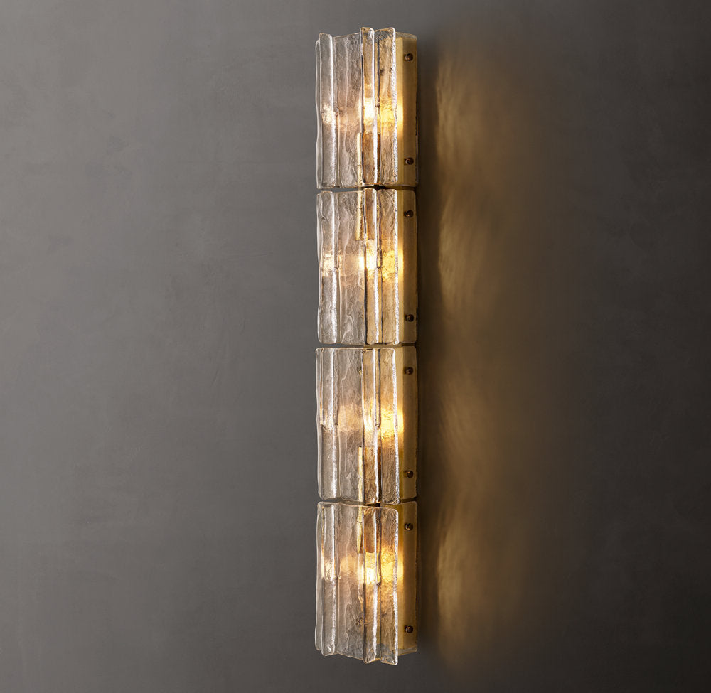 Lattice Clear Glass Grand Wall Light, Bedroom Wall Sconce, detail 5