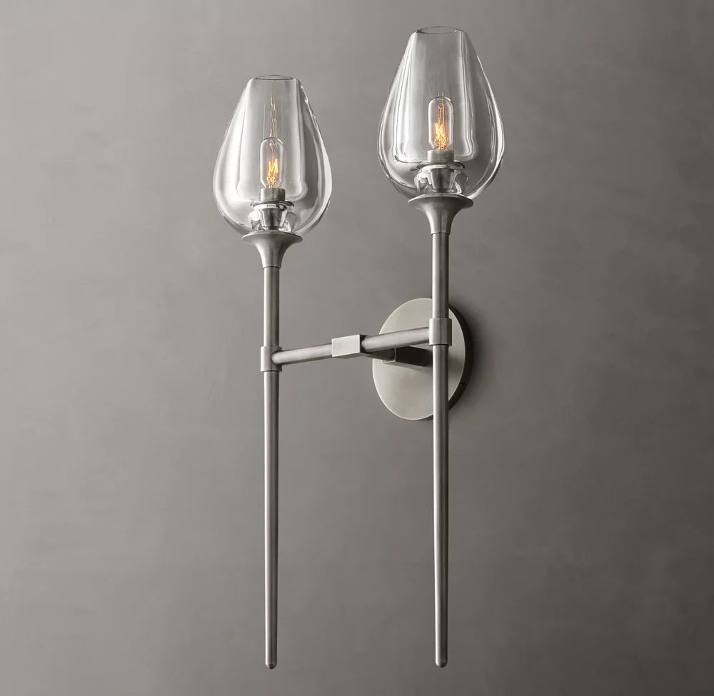 Tulip Double Wall Light, Bathroom Wall Sconce, detail 2