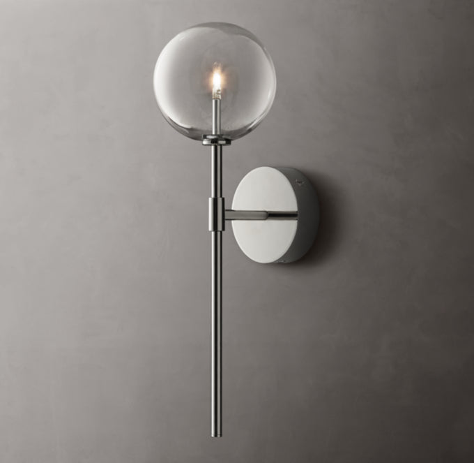 Glass Globe Wall Light, Bathroom Wall Sconce, detail 15