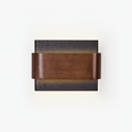 Orin Travertine Wall Light, Hardwired Wall Sconce, Black Travertine, L 22cm x H 16cm