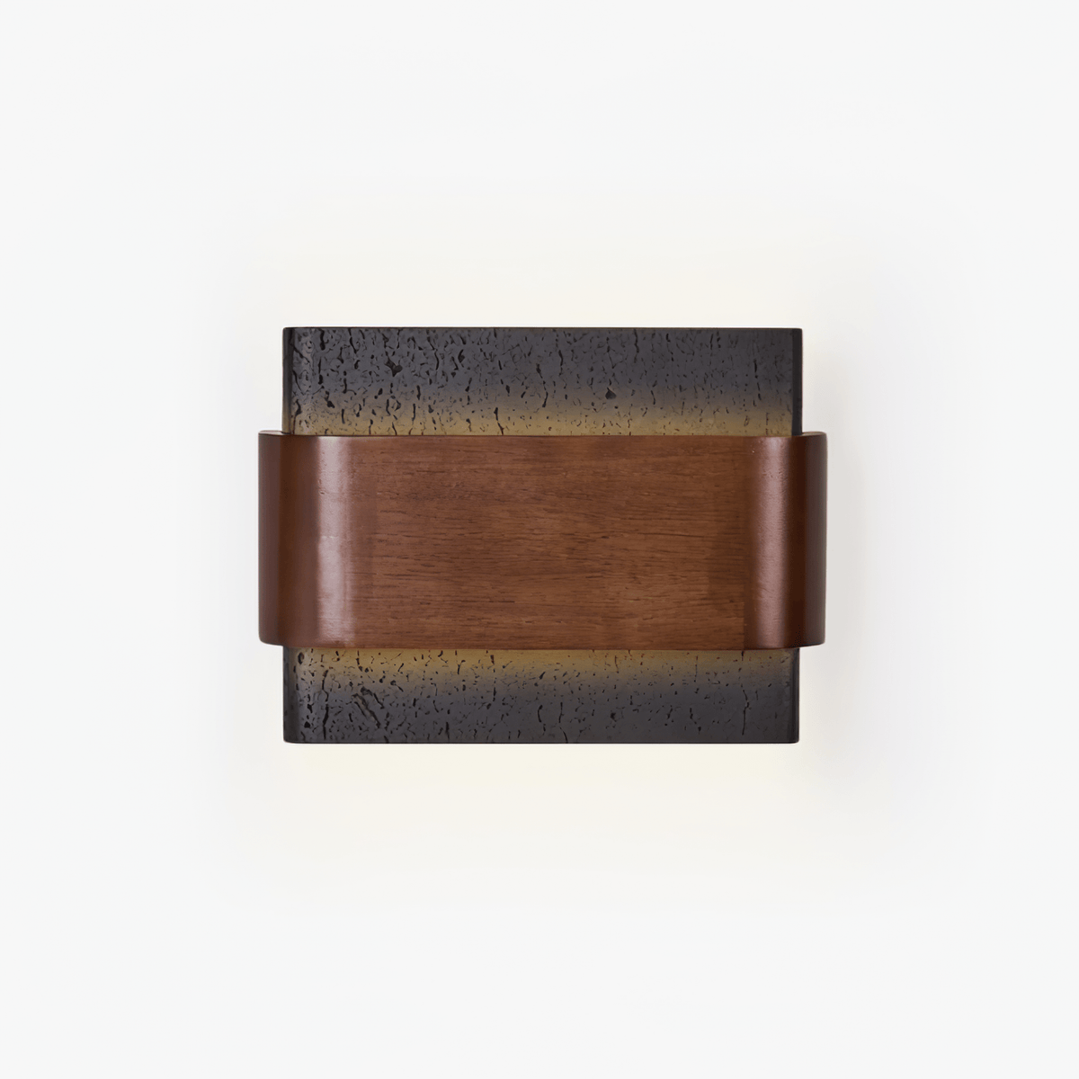 Orin Travertine Wall Light, Hardwired Wall Sconce, Black Travertine, L 22cm x H 16cm