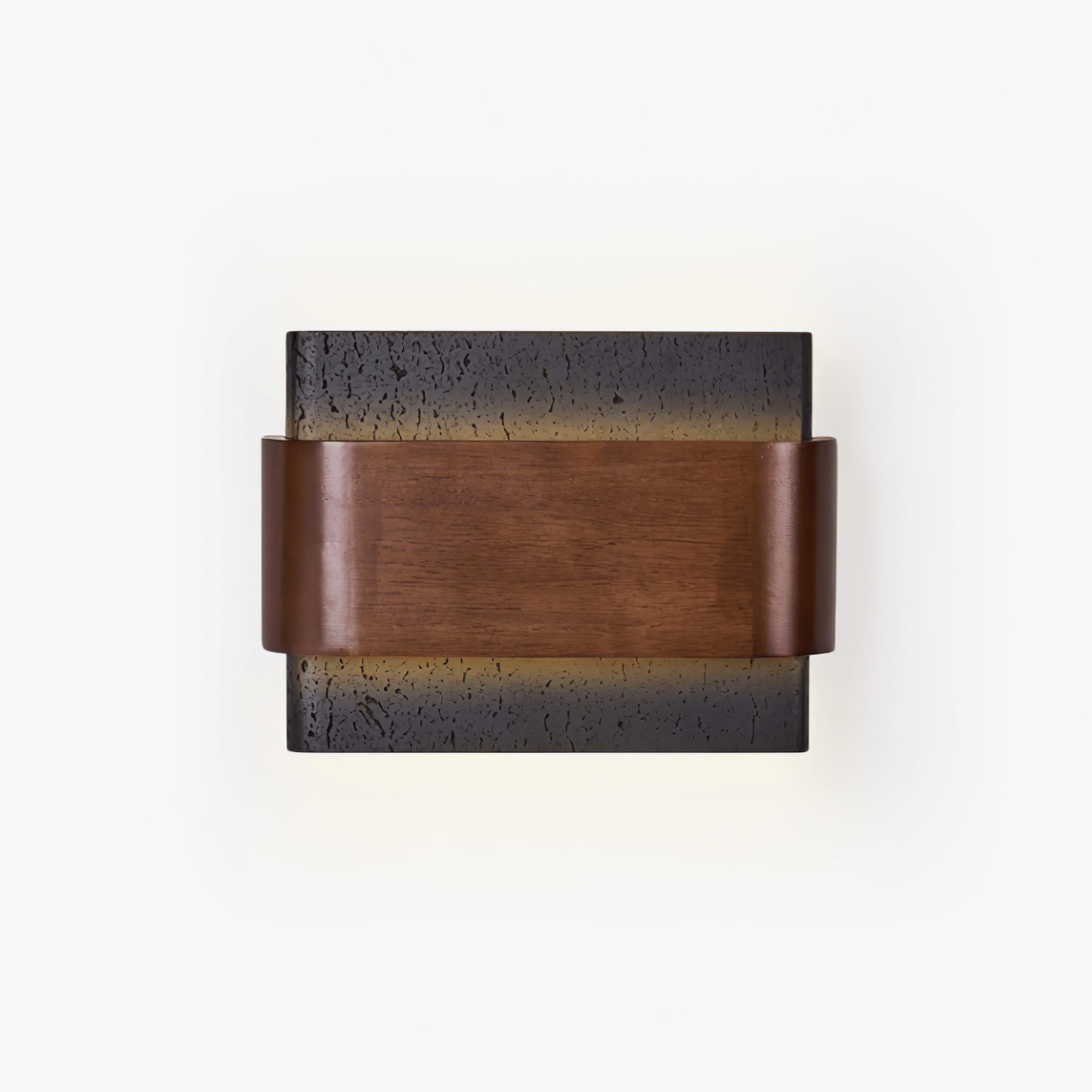Orin Travertine Wall Light, Hardwired Wall Sconce, Black Travertine, L 22cm x H 16cm