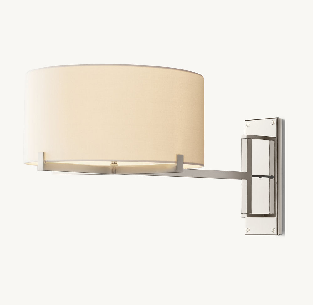 Pauillacs Drum Shade Swing-Arm Wall Light, Plug-In Wall Sconce, detail 14
