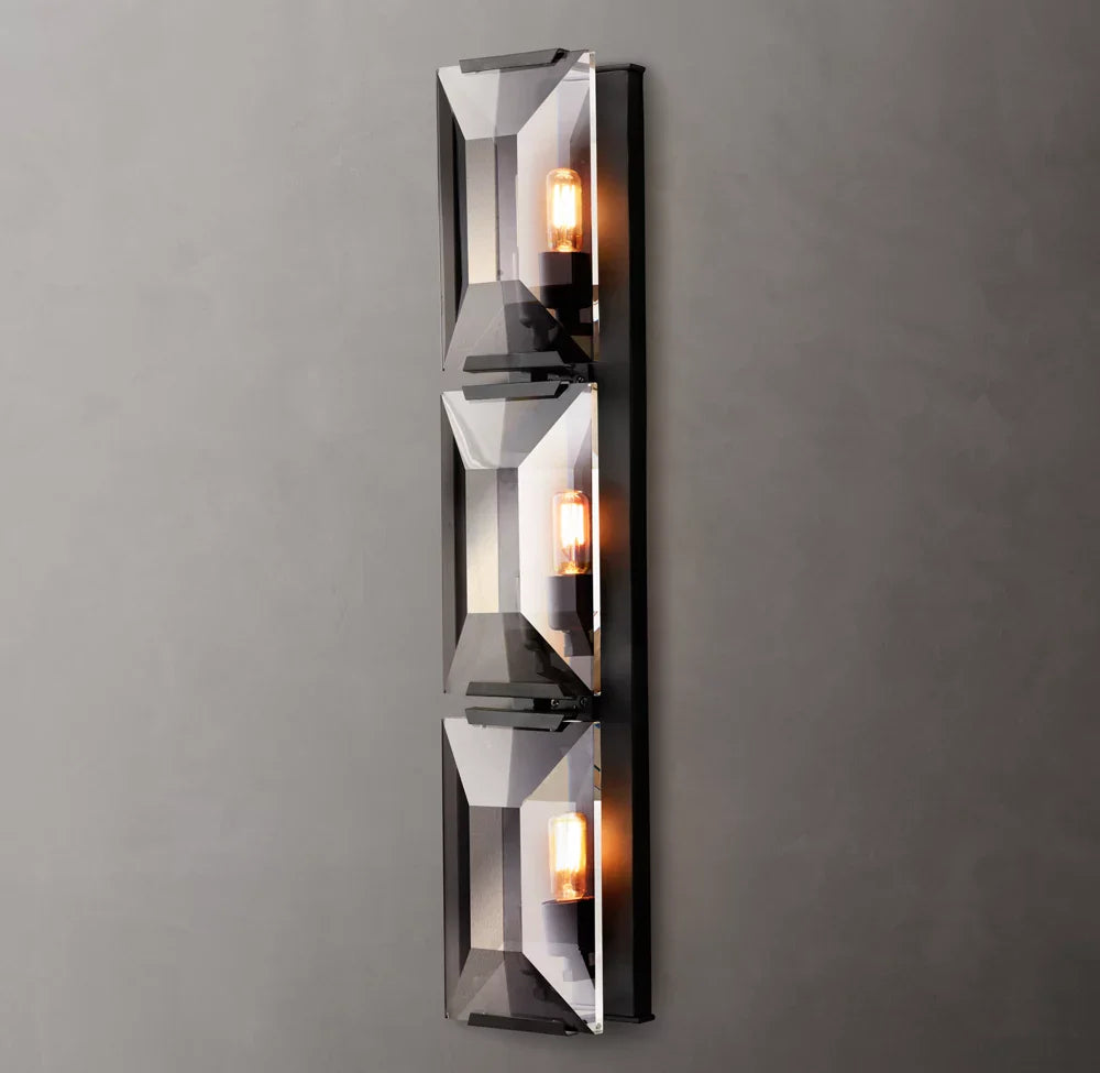 Harlow Crystal Triple Wall Light, Bedroom Wall Sconce, detail 3