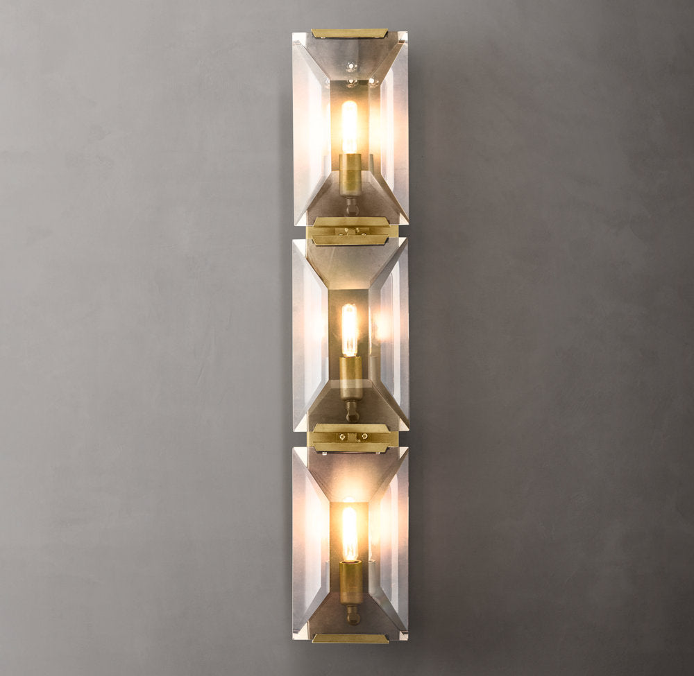 Harlow Crystal Triple Wall Light, Bedroom Wall Sconce, detail 4