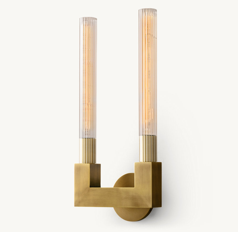Cannele Double Wall Light, Bathroom Wall Sconce, detail 5