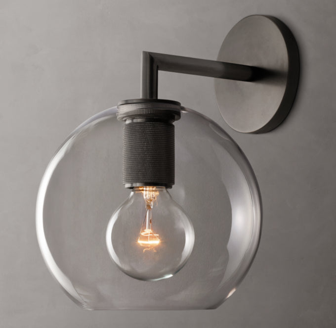Utilitaire Globe Shade Wall Light, Bathroom Wall Sconce, detail 19