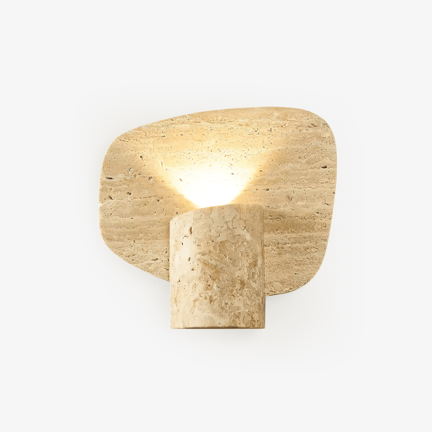 Organic Travertine Cylinder Wall Light, Hardwired Wall Sconce, detail 10