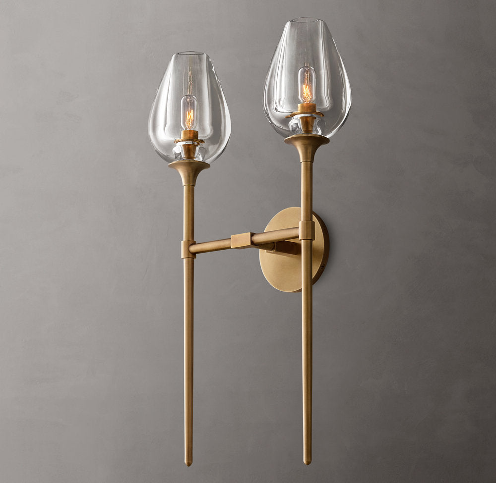 Tulip Double Wall Light, Bathroom Wall Sconce, detail 4