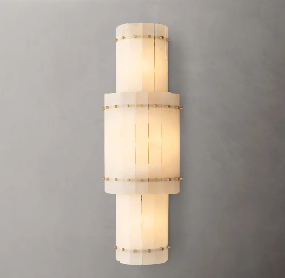 San Marco Alabaster Grand Circular Sconce, Bedroom Wall Sconce, detail 6