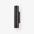 Volcanic Noir Wall Light, Hardwired Wall Sconce, Black Travertine, Dia 6.5cm x H 16cm