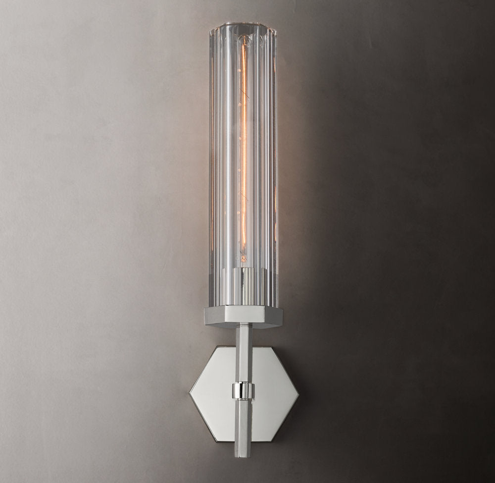 Lambeth Hexagonal Grand Wall Light, Bathroom Wall Sconce, detail 12