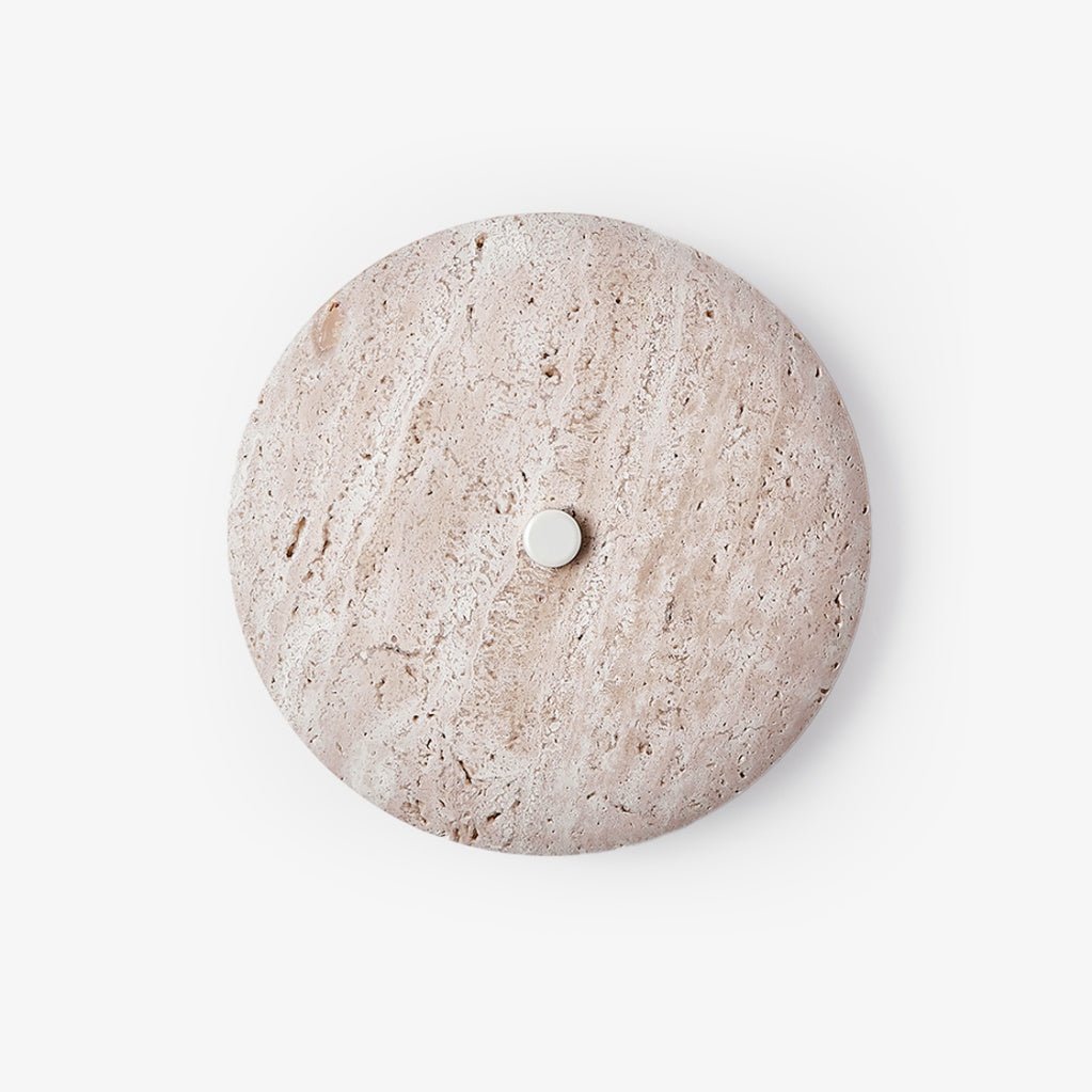 Mesa Travertine Wall Light, Hardwired Wall Sconce, Metal, Dia 20cm x H 20cm