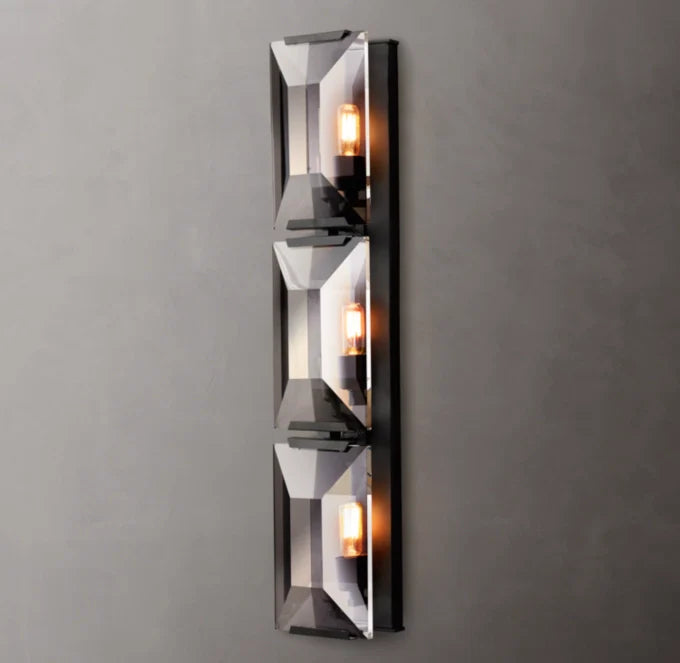Harlow Crystal Triple Wall Light, Bedroom Wall Sconce, detail 19