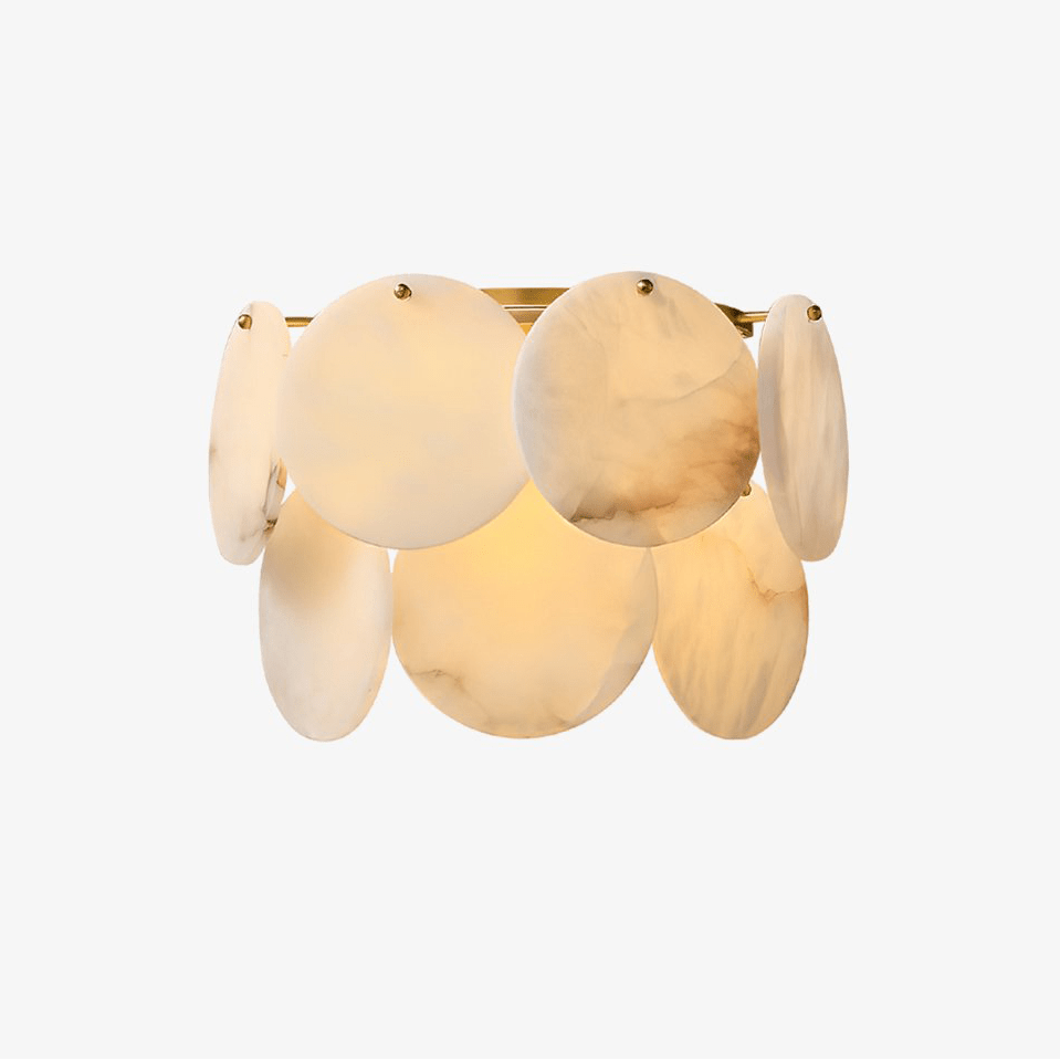 Strata Lumina Alabaster Wall Light, Hardwired Wall Sconce, Metal, Dia 17cm x W 32cm x H 27cm