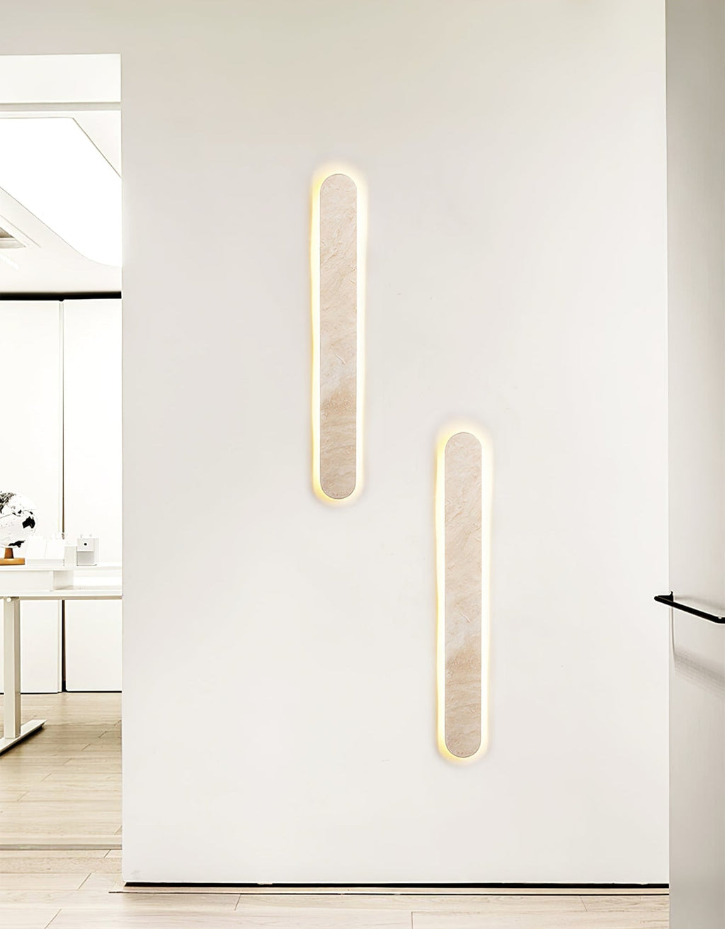 Lior Travertine Wall Light, Hardwired Wall Sconce, detail 3