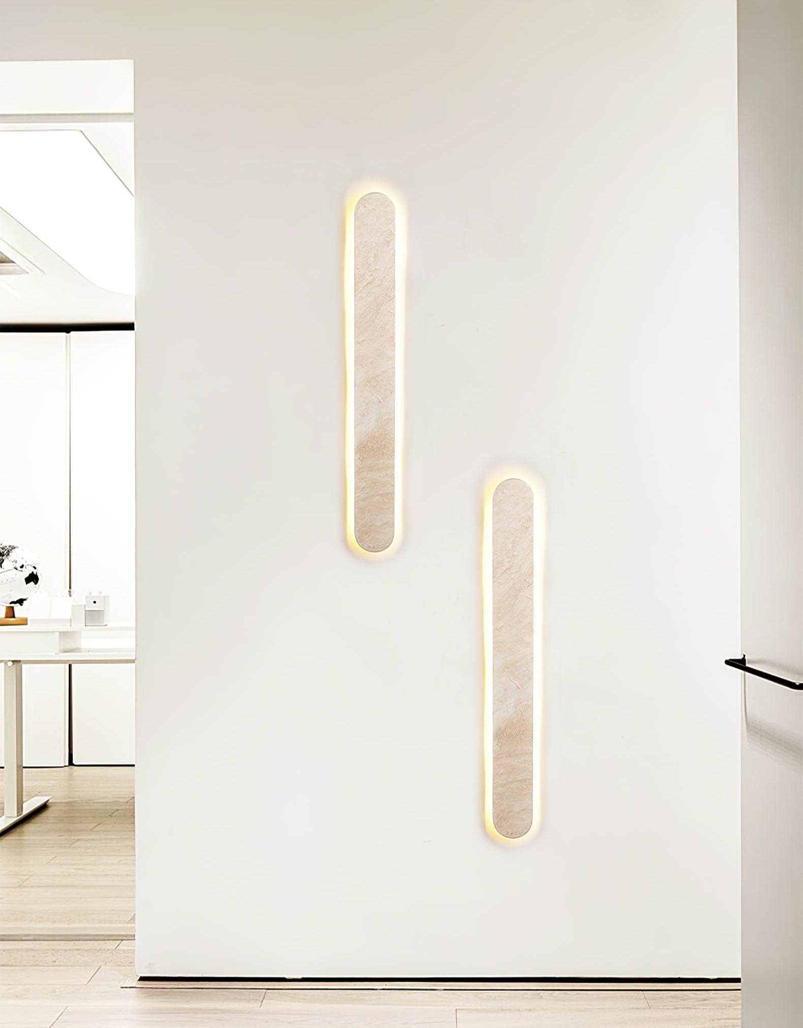 Lior Travertine Wall Light, Hardwired Wall Sconce, detail 3