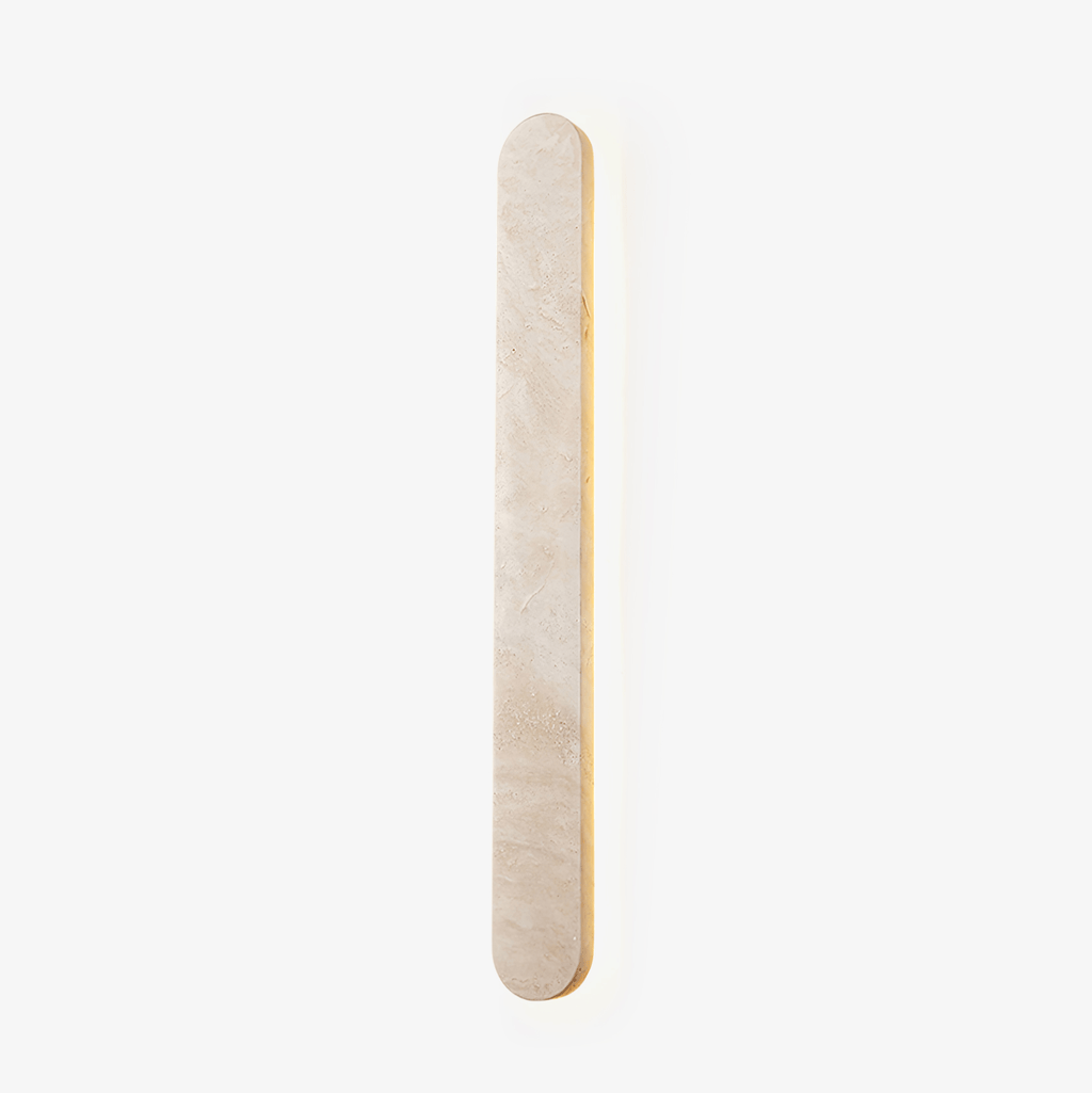 Lior Travertine Wall Light, Hardwired Wall Sconce, Yellow Travertine, Dia 9cm x H 40cm