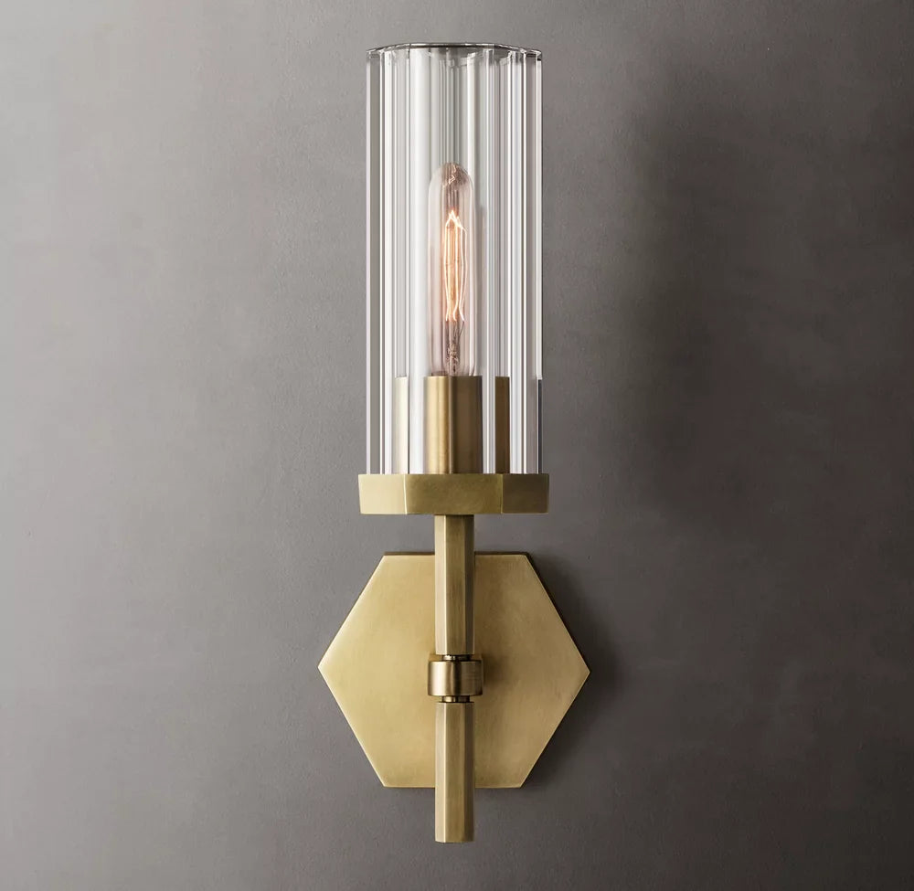 Lambeth Hexagonal Wall Light, Bathroom Wall Sconce, detail 4