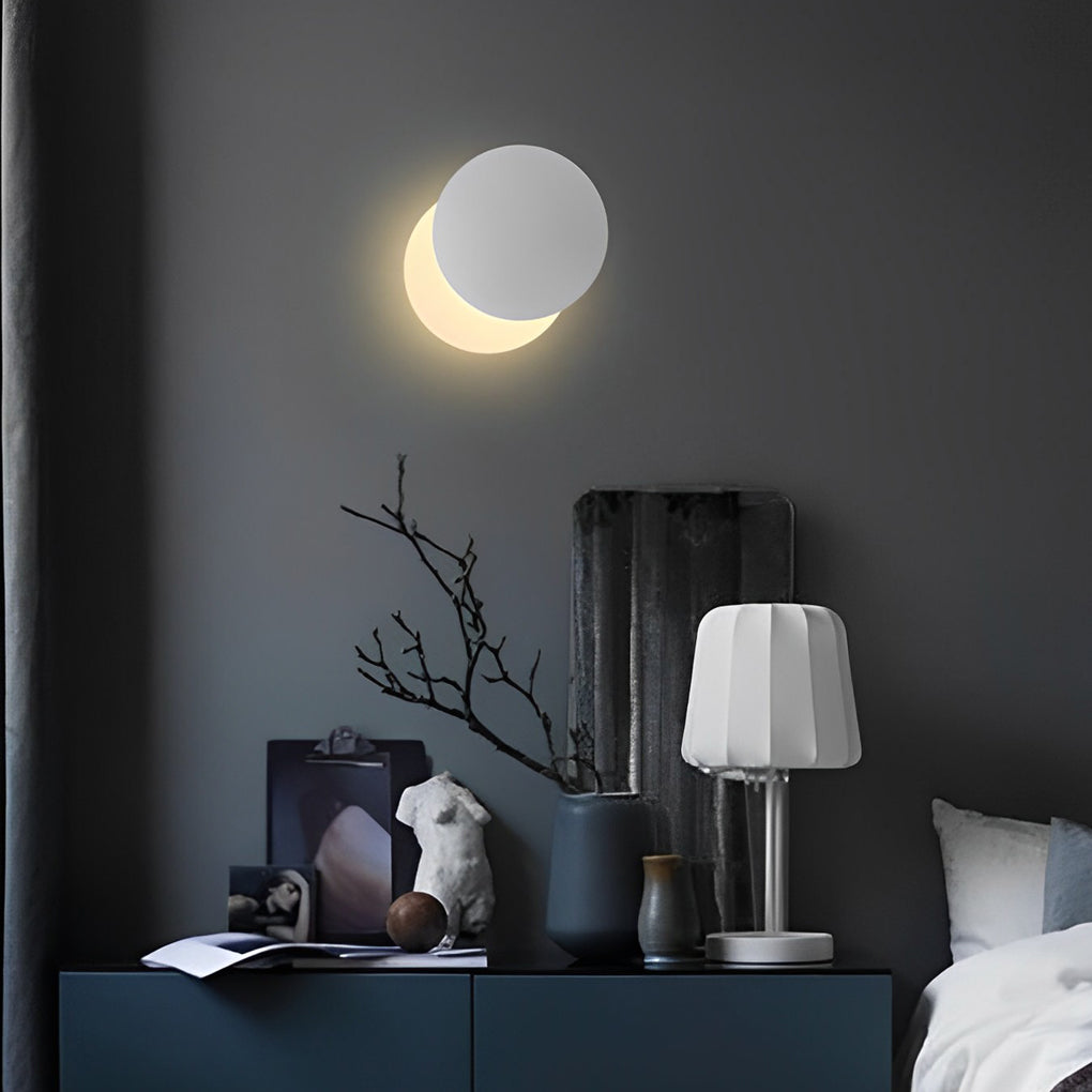 360° Rotatable Circular LED Contemporary Wall Light Decorative Wall Light, Bedroom Wall Sconce, detail 3