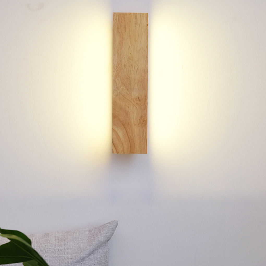 Rotatable Clean-Lined Box Wood Led Wall Light Wall Fixtures Fixture, Bedroom Wall Sconce, detail 3